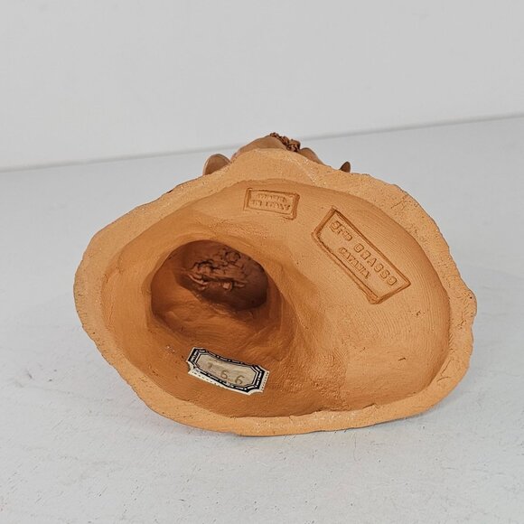 Vintage Grasso Catania Italy Goat Farmer Figurine Terracotta Sculpture - Picture 8 of 9